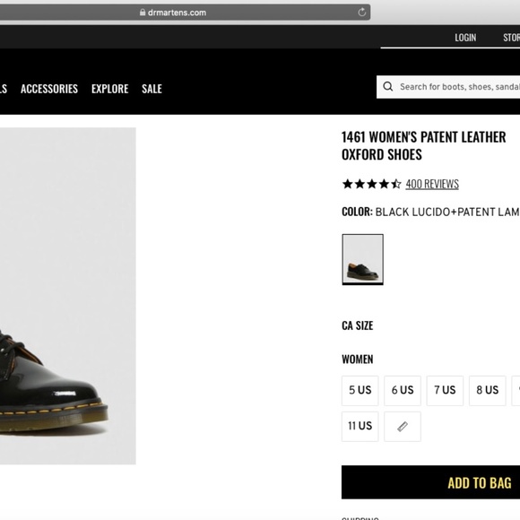 Doc Martens 1461 women's patent leather Oxford shoes size 6 - Picture 7 of 7